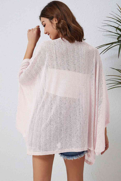 Open Front Three-Quarter Sleeve Cardigan | AdoreStarr