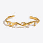 Inlaid Synthetic Pearl Open Bracelet | AdoreStarr
