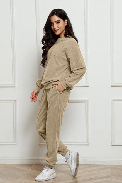 Corduroy Sweatshirt and Sweatpants Set | AdoreStarr