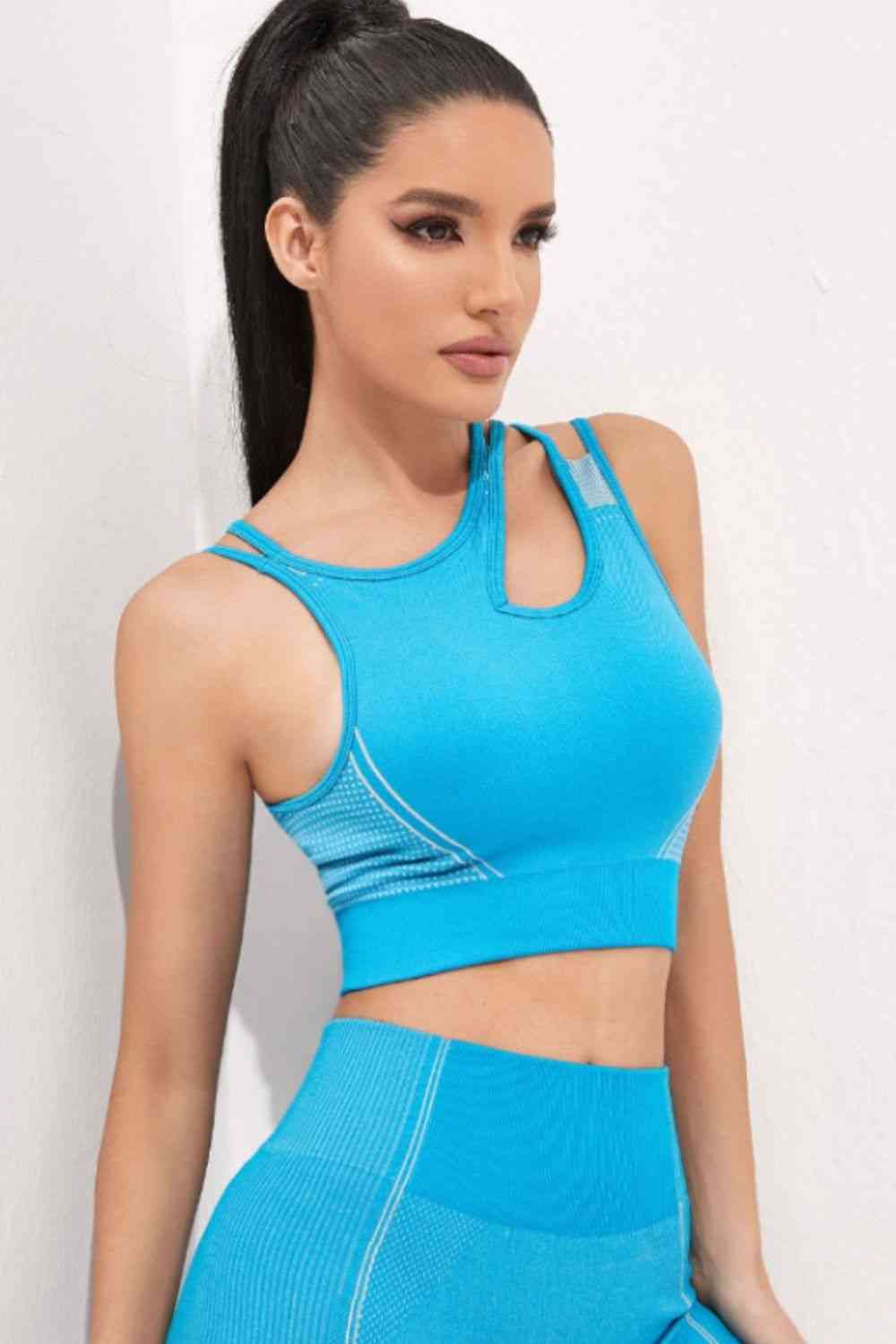 Cutout Strappy Sports Bra and Shorts Set | AdoreStarr