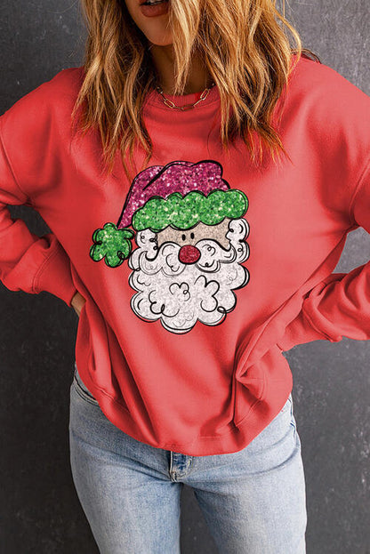 Santa Graphic Long Sleeve Sweatshirt | AdoreStarr