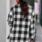 Plaid Curved Hem Longline Shirt Jacket | AdoreStarr