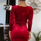 Surplice Long Sleeve Mini Dress | AdoreStarr