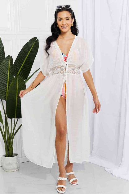 Sun Goddess Tied Maxi Cover-Up - White One Size