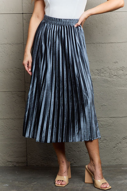 Pleated Flowy Midi Skirt | AdoreStarr