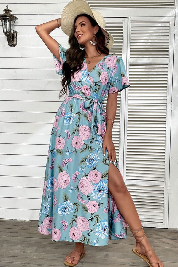 Floral Slit Maxi Dress | AdoreStarr