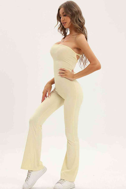 Lace-Up Strapless Jumpsuit | AdoreStarr