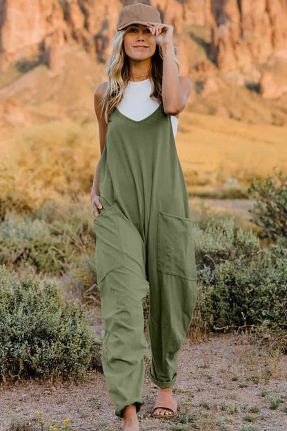 V-Neck Sleeveless Jumpsuit | AdoreStarr