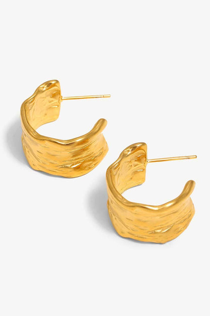 Hammered C-Hoop Earrings | AdoreStarr