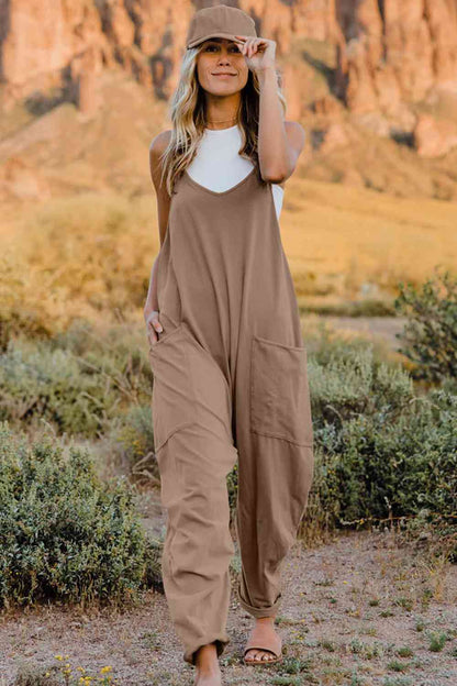 V-Neck Sleeveless Jumpsuit | AdoreStarr