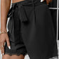 Tie Belt Lace Trim Shorts | AdoreStarr
