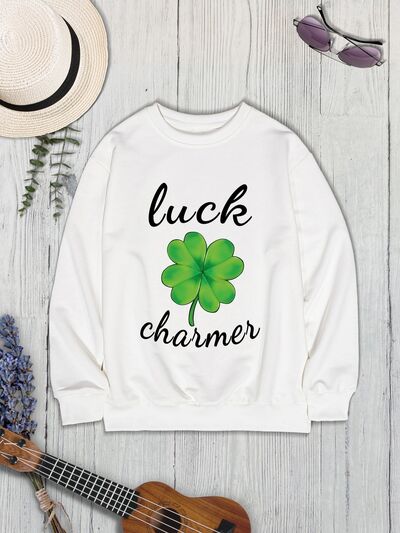LUCK CHARMER Round Neck Sweatshirt | AdoreStarr