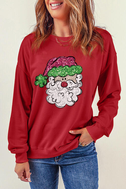 Santa Graphic Long Sleeve Sweatshirt | AdoreStarr