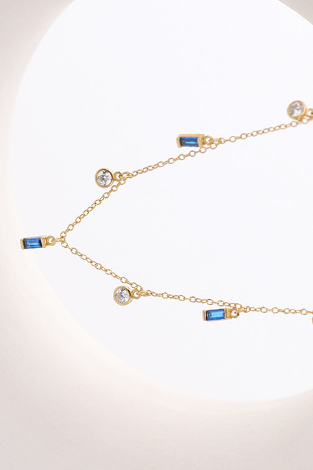 Multi-Charm Chain Necklace - Blue One Size