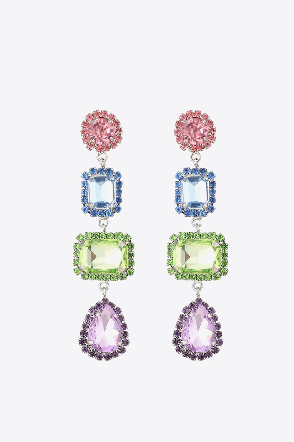 Multicolored Glass Stone Earrings | AdoreStarr