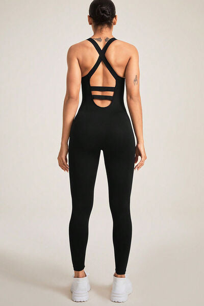 Crisscross Wide Strap Jumpsuit | AdoreStarr