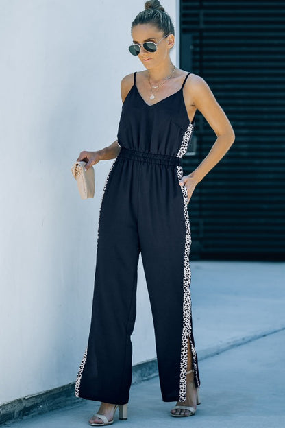 Leopard Contrast Jumpsuit | AdoreStarr