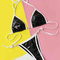 Contrast Halter Neck Two-Piece Bikini Set | AdoreStarr