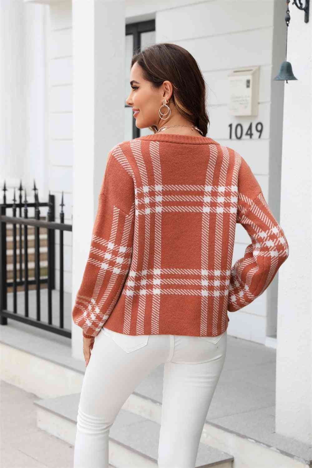 Printed Round Neck Sweater | AdoreStarr