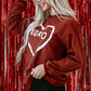 Heart Letter Graphic Round Neck Sweatshirt | AdoreStarr