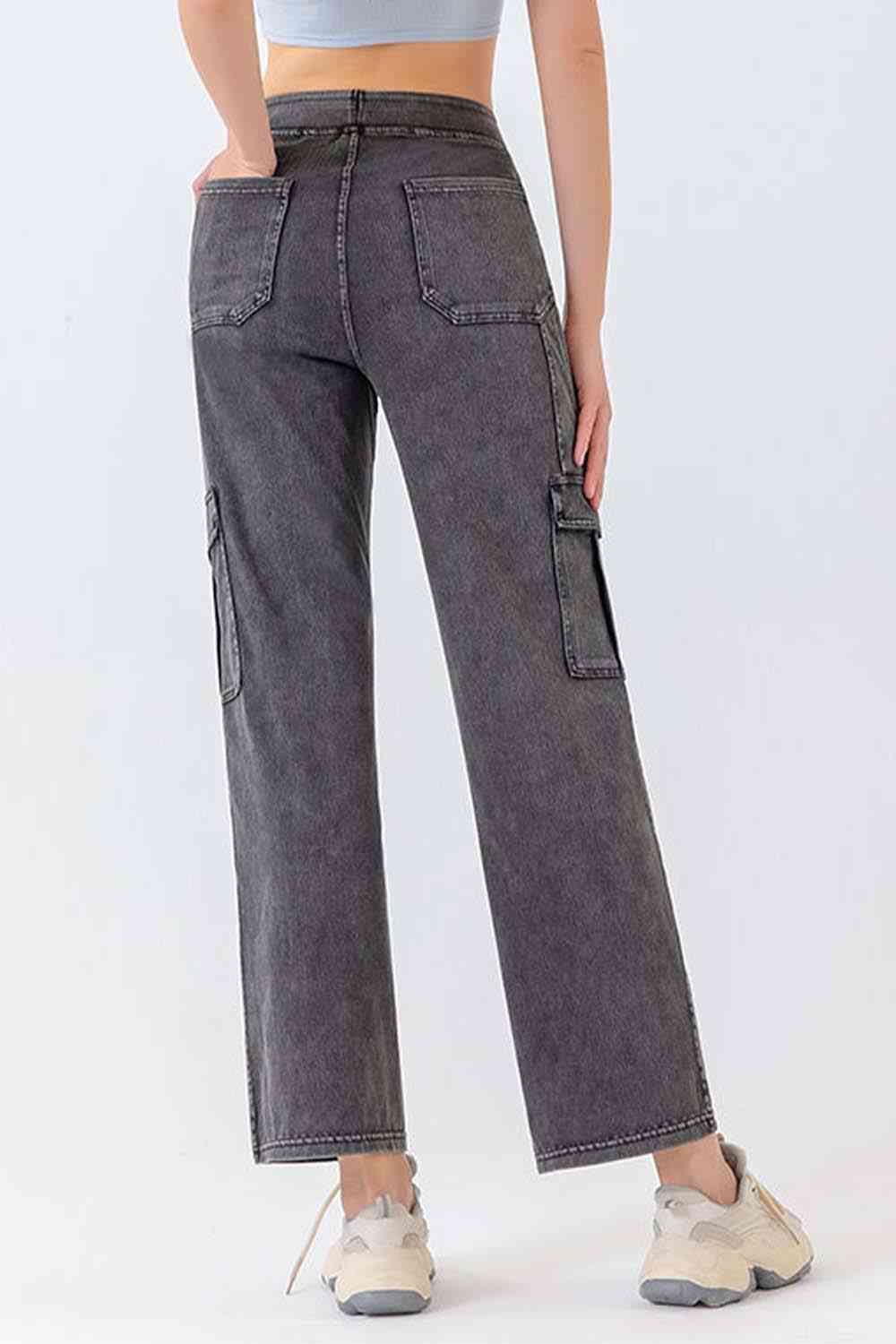Buttoned Pocketed Long Jeans | AdoreStarr