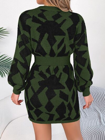 Contrast Cutout Mini Sweater Dress | AdoreStarr