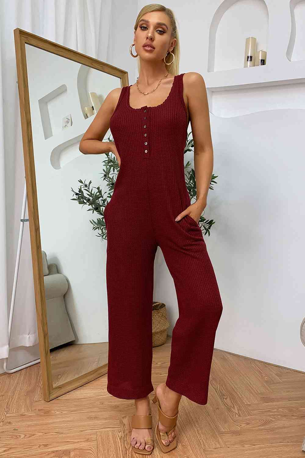 Sleeveless Straight Leg Jumpsuit | AdoreStarr