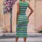 Striped Sleeveless Midi Cover-Up Dress | AdoreStarr