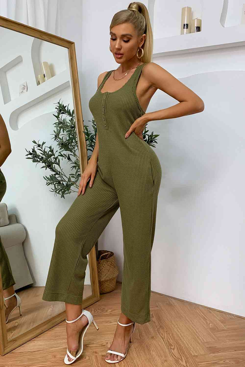 Sleeveless Straight Leg Jumpsuit | AdoreStarr