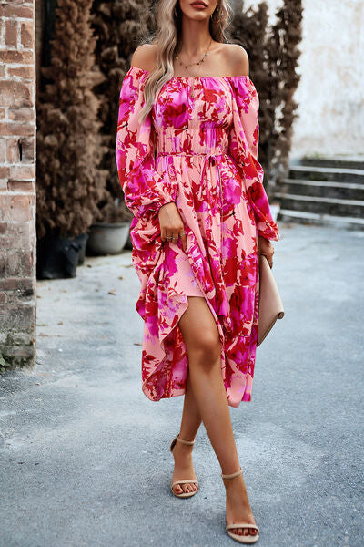 Printed Pocketed Midi Dress | AdoreStarr