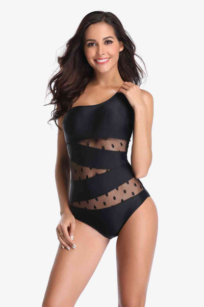 One-Shoulder Sleeveless One-Piece Swimsuit | AdoreStarr