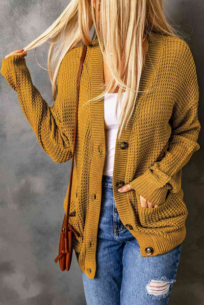 Button Down Pocketed Cardigan | AdoreStarr