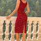 Sequin Sleeveless Slit Dress | AdoreStarr