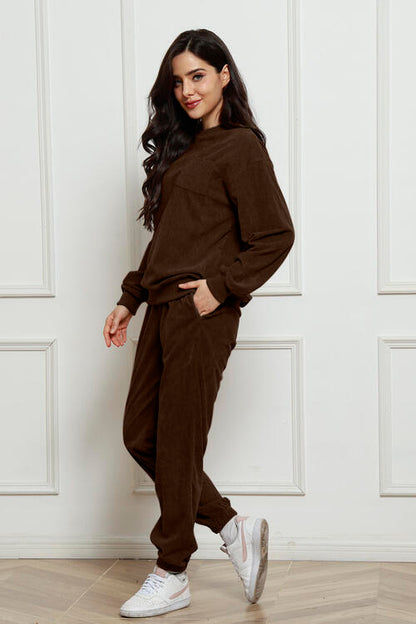 Corduroy Sweatshirt and Sweatpants Set | AdoreStarr