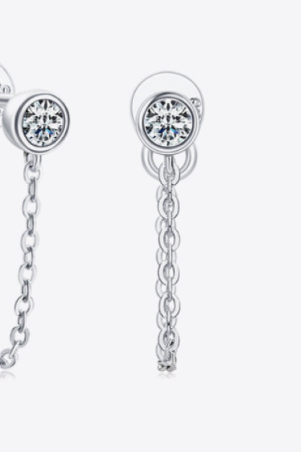 Inlaid Moissanite Chain Earrings | AdoreStarr