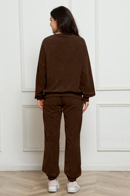 Corduroy Sweatshirt and Sweatpants Set | AdoreStarr