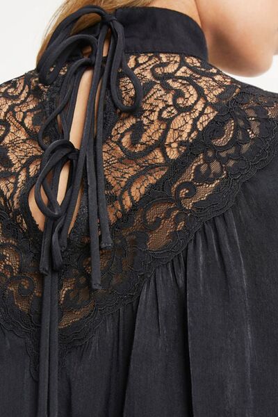 Lace Detail Flounce Sleeve Blouse | AdoreStarr