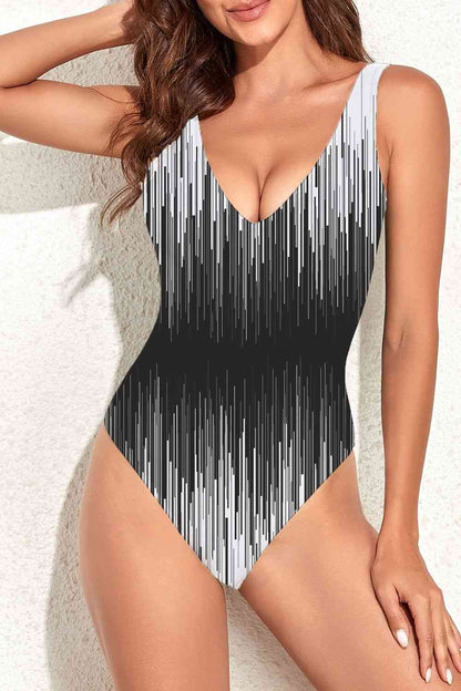 V-Neck Backless One-Piece Swimsuit | AdoreStarr