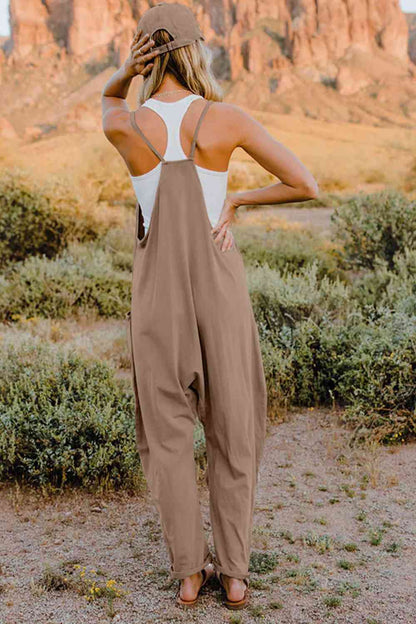 V-Neck Sleeveless Jumpsuit | AdoreStarr