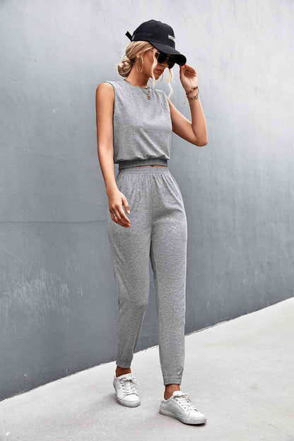 Sleeveless Top and Joggers Set | AdoreStarr