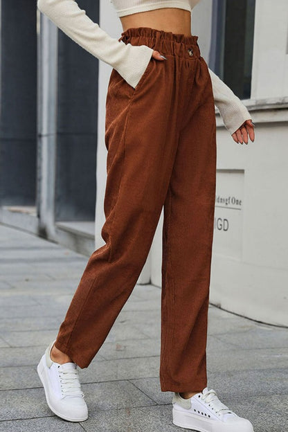 Paperbag Straight Pants | AdoreStarr