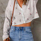 Floral Button Down Cropped Cardigan | AdoreStarr