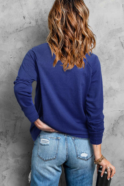 Round Neck Long Sleeve Sweatshirt | AdoreStarr