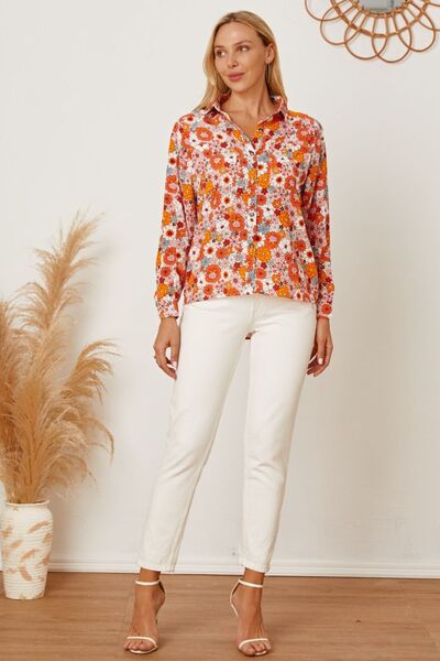 Ditsy Floral Collared Neck Top