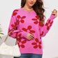 Floral Print Dropped Shoulder Sweater | AdoreStarr