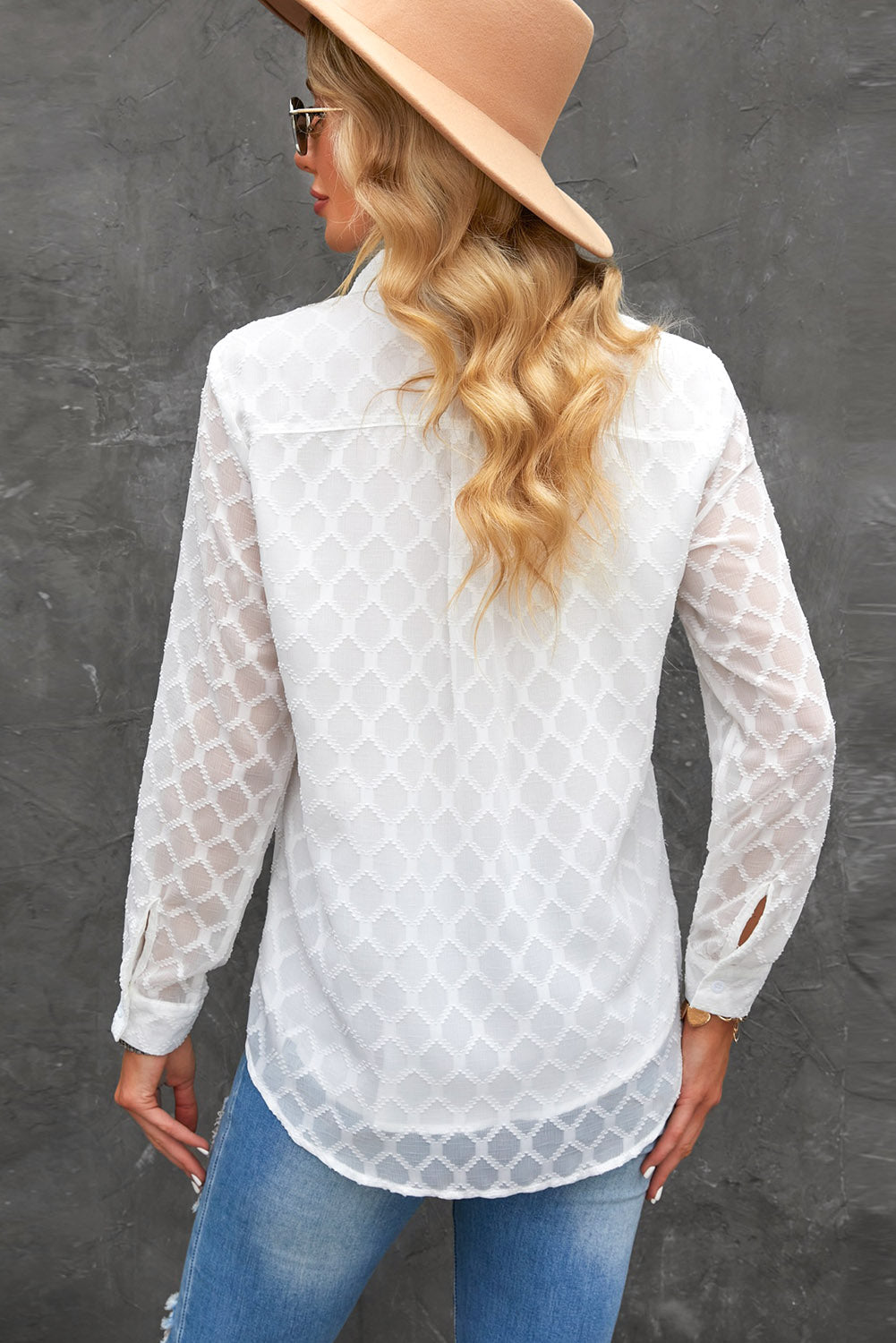 Curved Hem Button-Up Shirt | AdoreStarr