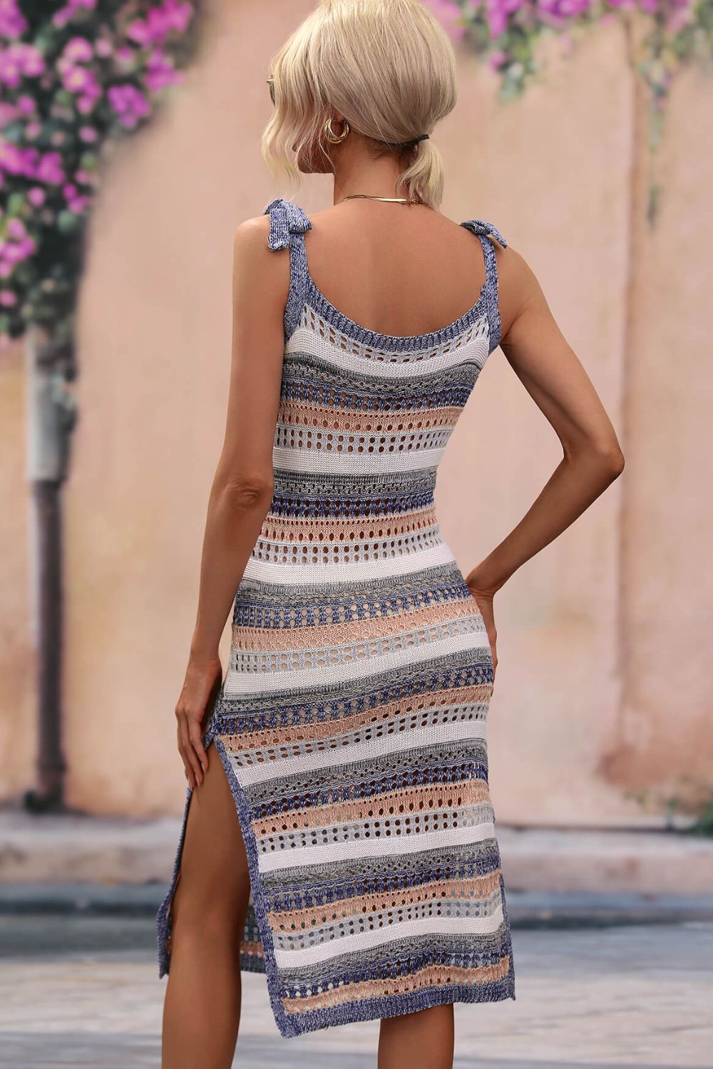 Striped Split Cover-Up Dress | AdoreStarr