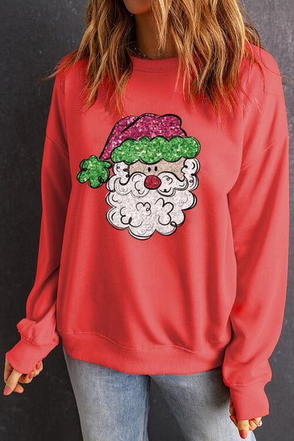 Santa Graphic Long Sleeve Sweatshirt | AdoreStarr