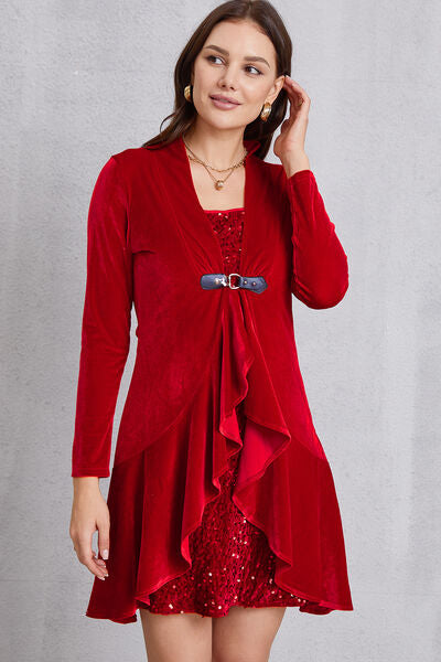 Sequin Ruffle Hem Mini Dress | AdoreStarr