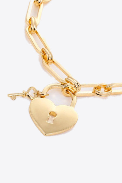 Heart Lock Charm Chain Bracelet | AdoreStarr